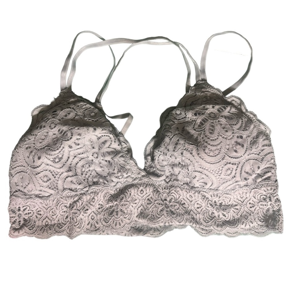 Aerie 2- Bralettes, size Large, Lace, Blue and Gray‎